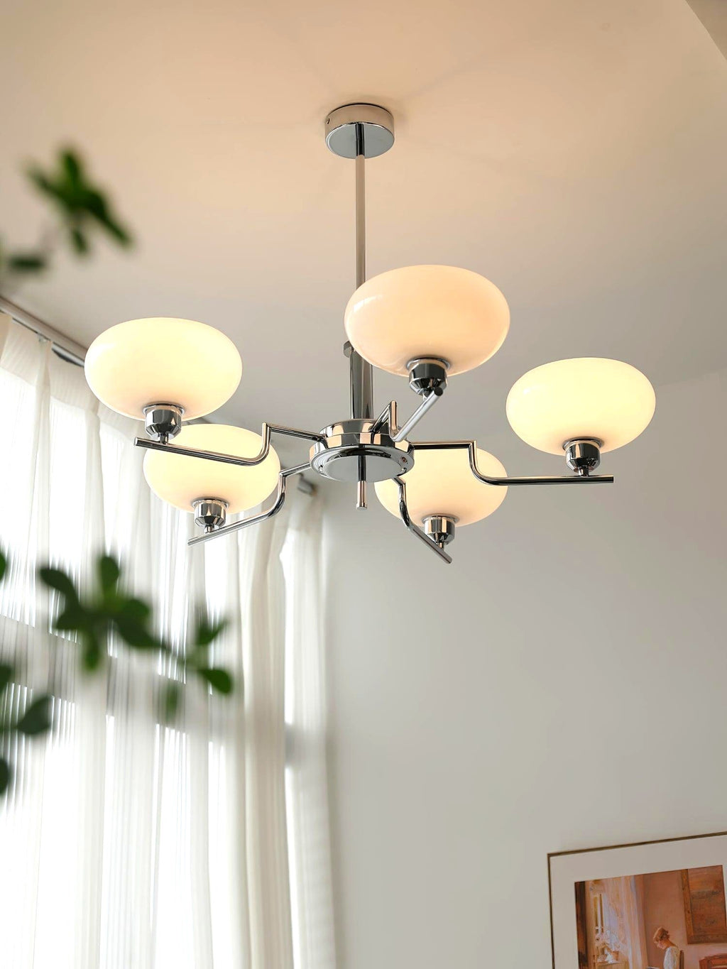 Lustra Suspension en Verre Globe Cadre en Laiton