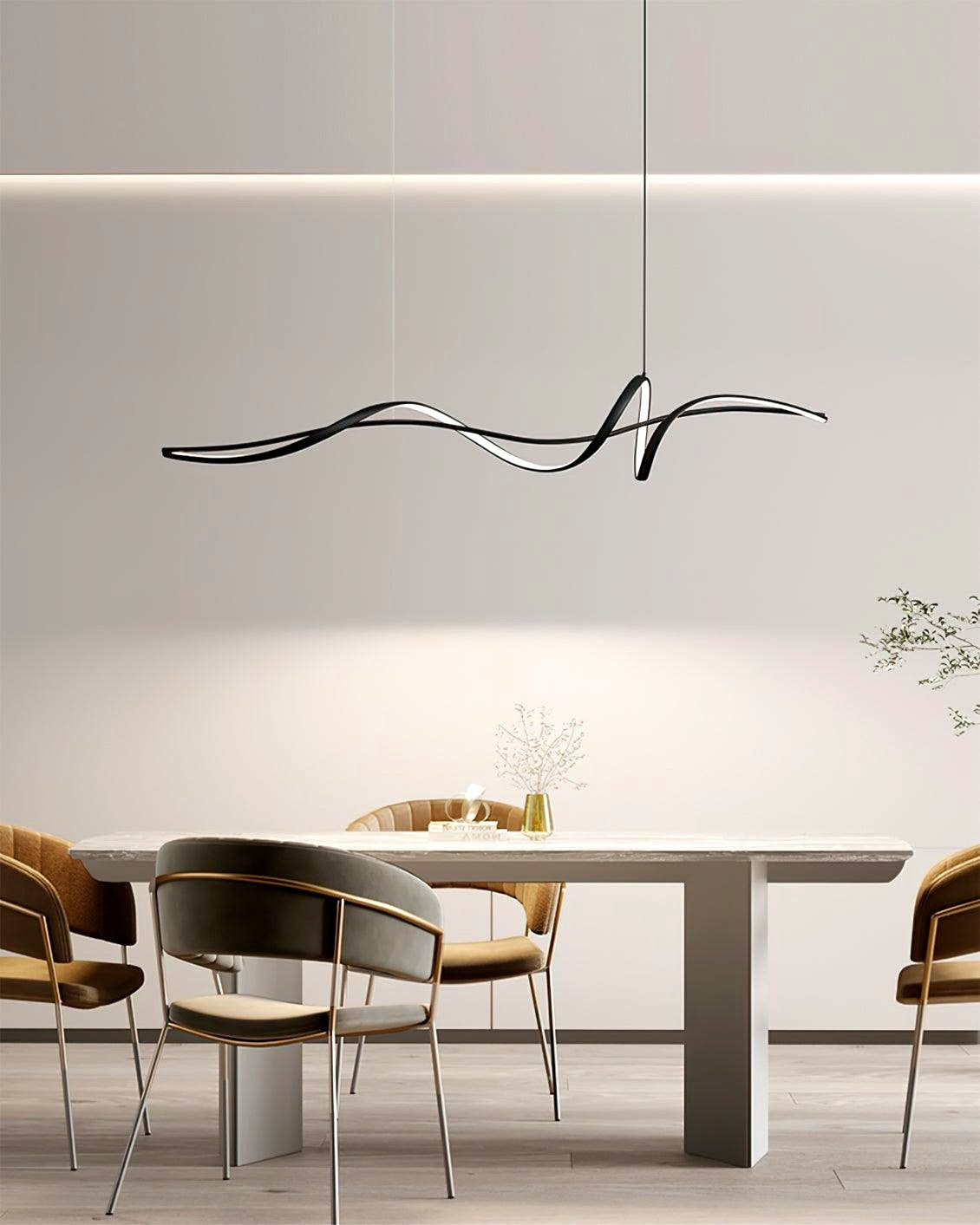 Aveline Suspension moderne LED Wave noire