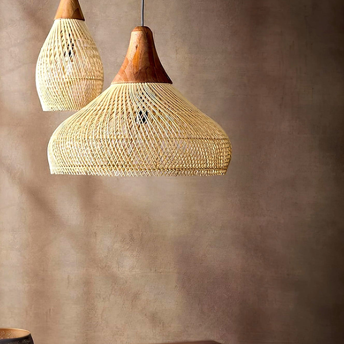 Evelyn Suspension en Rotin Tressé pour Salon