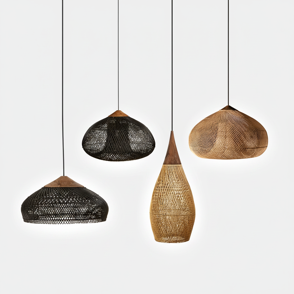 Evelyn Suspension en Rotin Tressé pour Salon
