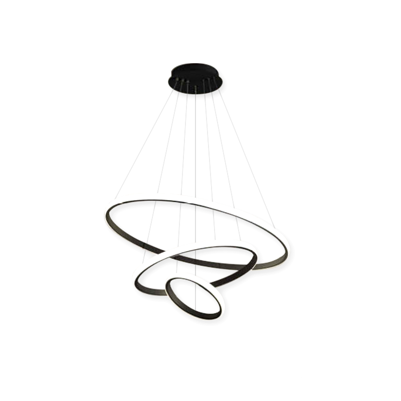 Zin Suspension Anneau Moderne Noir/Blanc/Doré. Salon Image