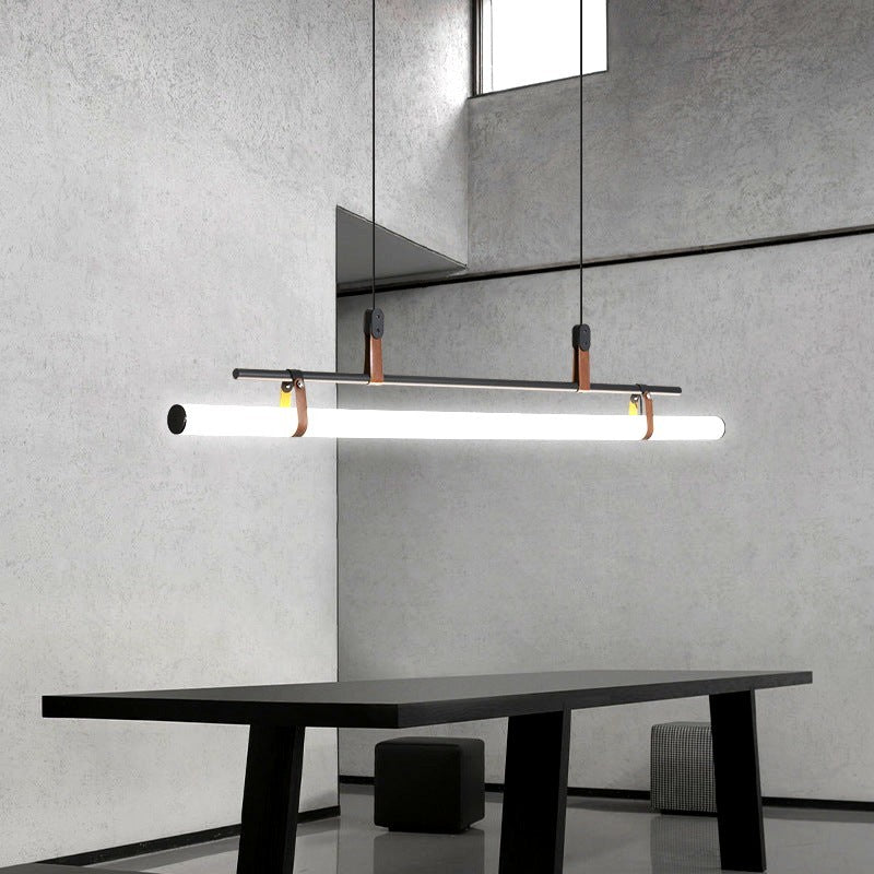 Suspension Linéaire Moderne en Métal et Acrylique