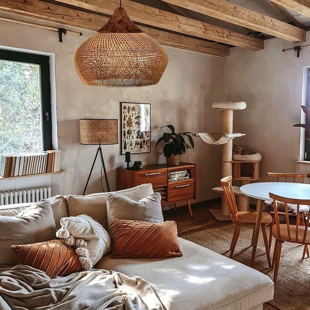 Evelyn Suspension en Rotin Tressé pour Salon