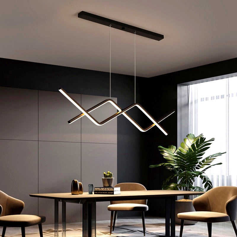 Arisha Luminaires Suspension Lineaire Minimaliste En Aluminium Pour La Cuisine Ou Salon