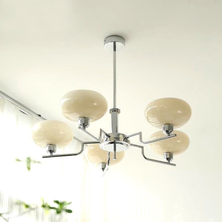 Lustra Suspension en Verre Globe Cadre en Laiton
