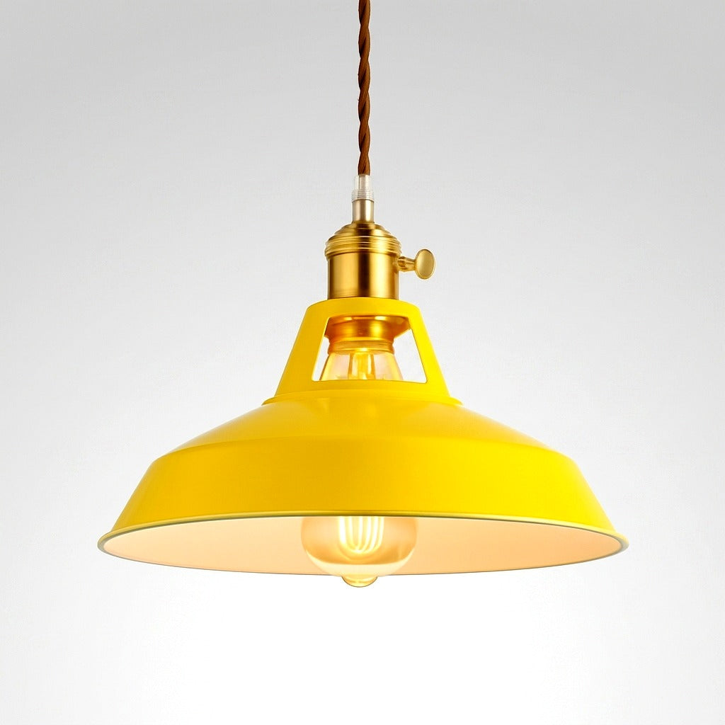 Suspension LED Métal Coloré Style Loft Industriel - vue de dessous