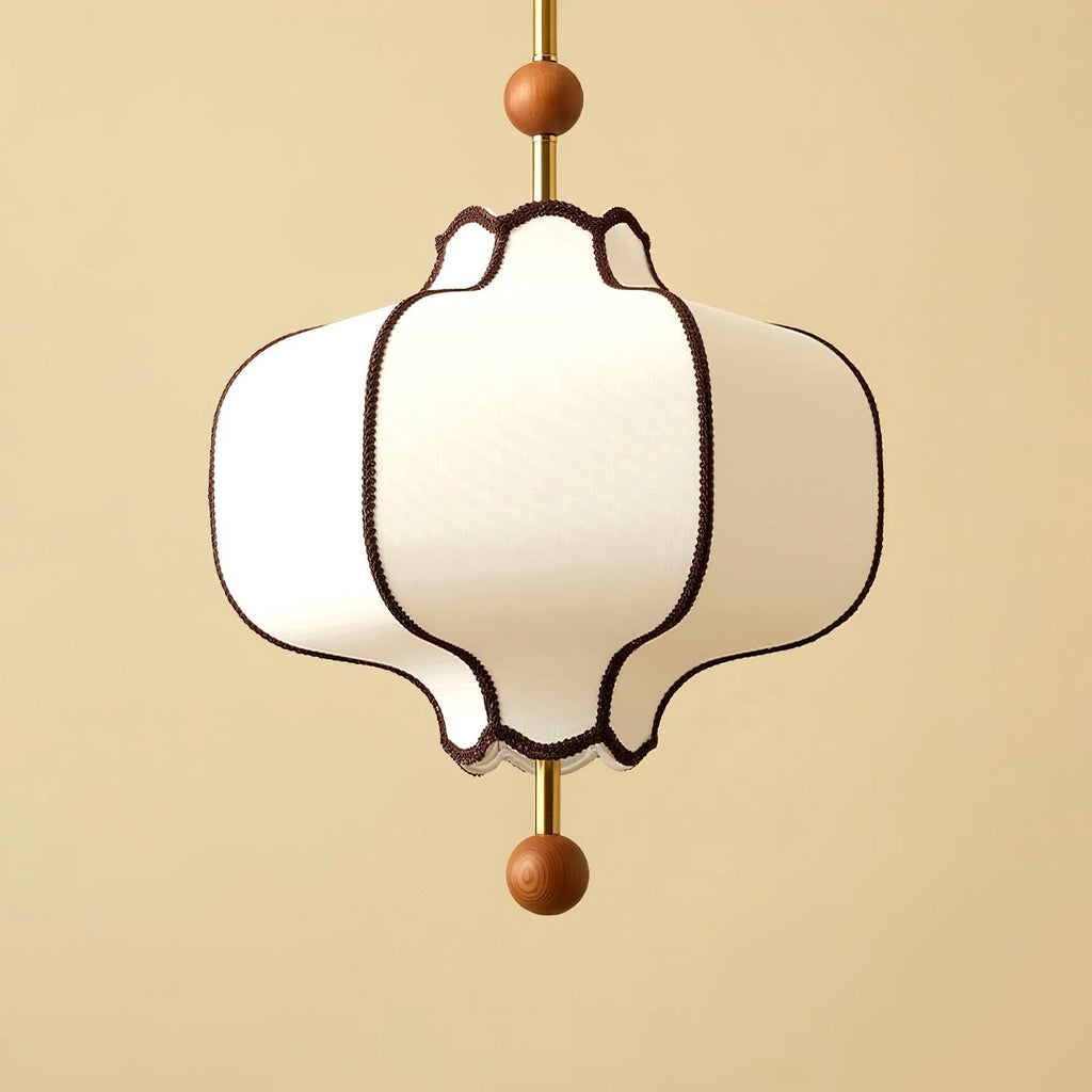 Lustra Suspension Lampe Lanterne en Tissu pour Salon