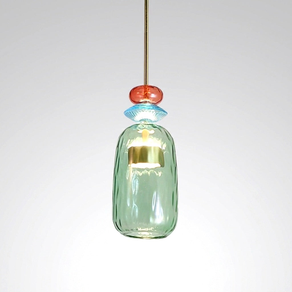 Suspension LED Verre Coloré Design - vue alternative
