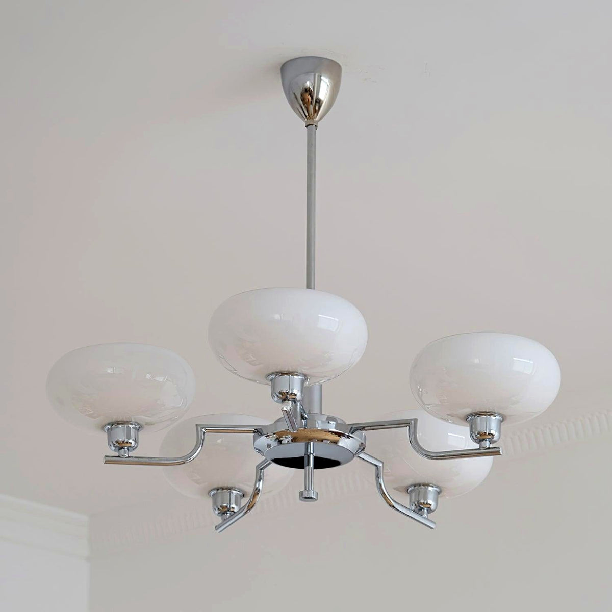 Lustra Suspension en Verre Globe Cadre en Laiton
