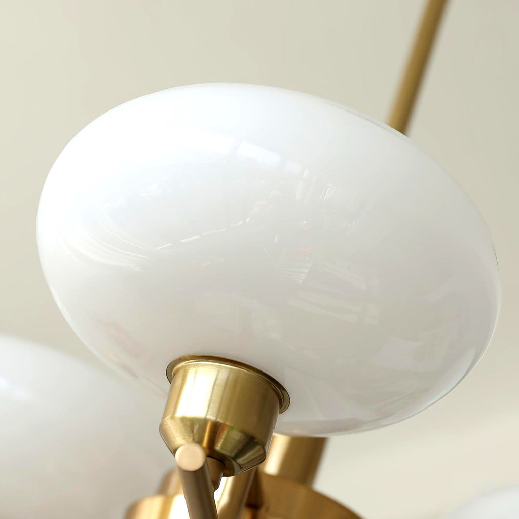 Lustra Suspension en Verre Globe Cadre en Laiton
