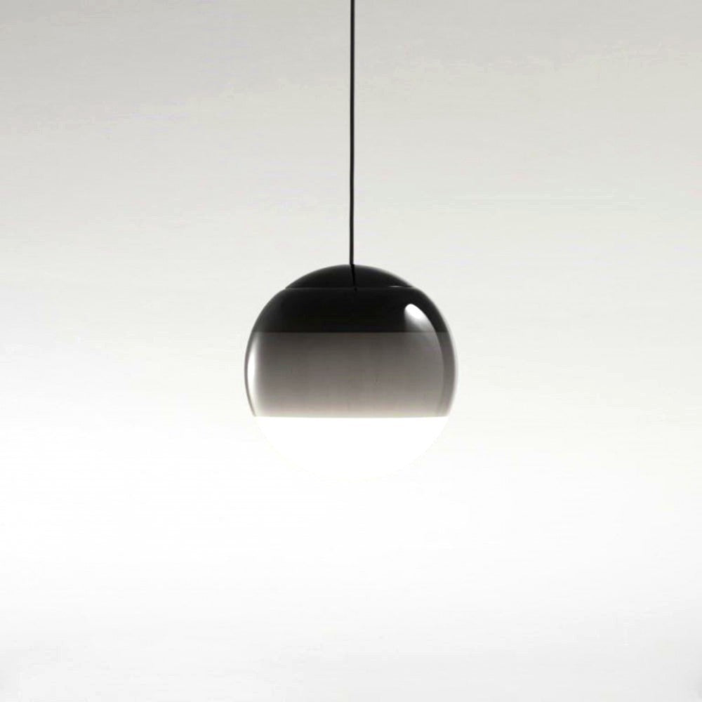 Suspension Luminaire Bulle en Verre et Métal Coloré