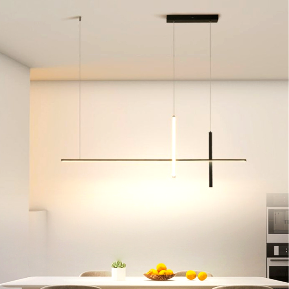 Ray Moderne Suspension Métal/Acrylique Noir/Blanc Salle à manger