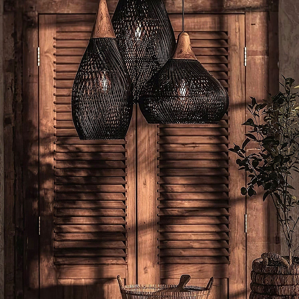 Evelyn Suspension en Rotin Tressé pour Salon