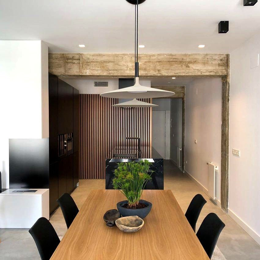 Lustra Suspension Lampe Disque Plat en Aluminium