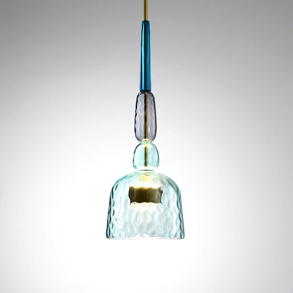 Suspension LED Verre Coloré Design - vue de dessous