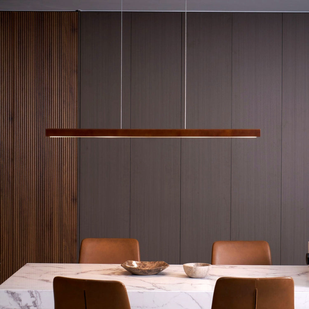Elowen Suspension linéaire minimaliste en bois