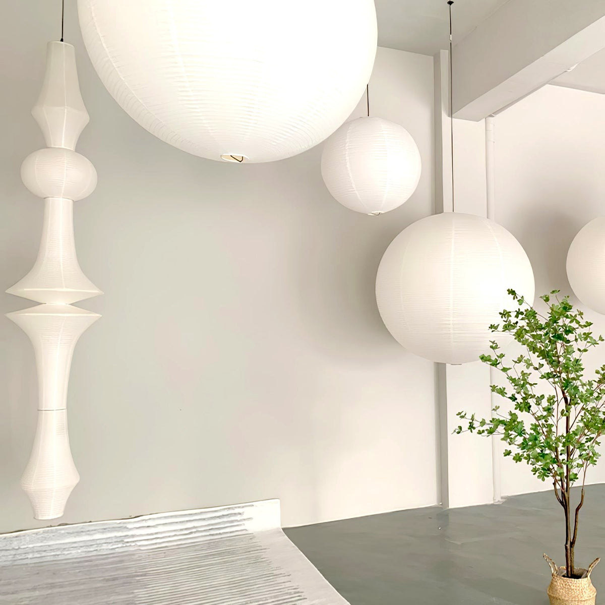 Lustra Suspension Luminaire Papier Washi E pour Salon