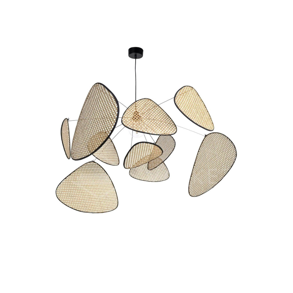 Lustra Lustre Écran Cannage Suspension Rétro