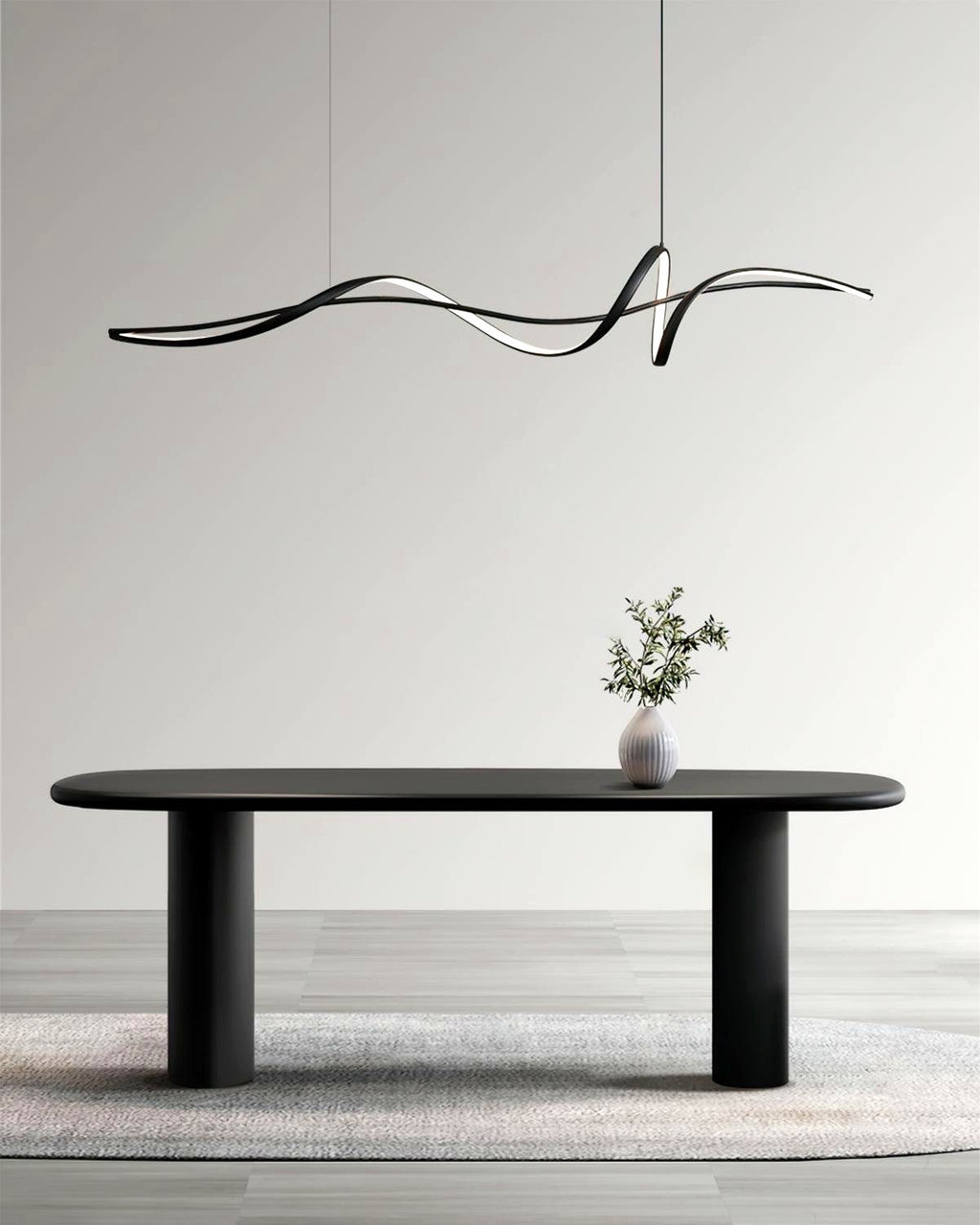 Aveline Suspension moderne LED Wave noire