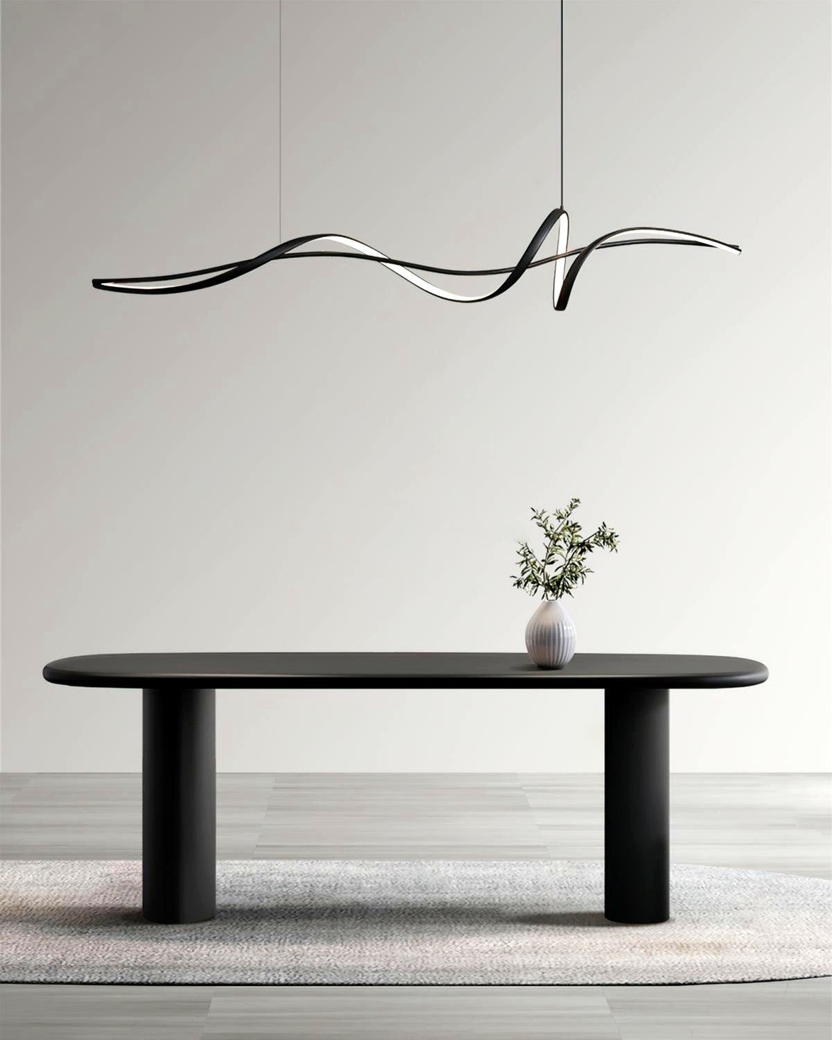Aveline Suspension moderne LED Wave noire
