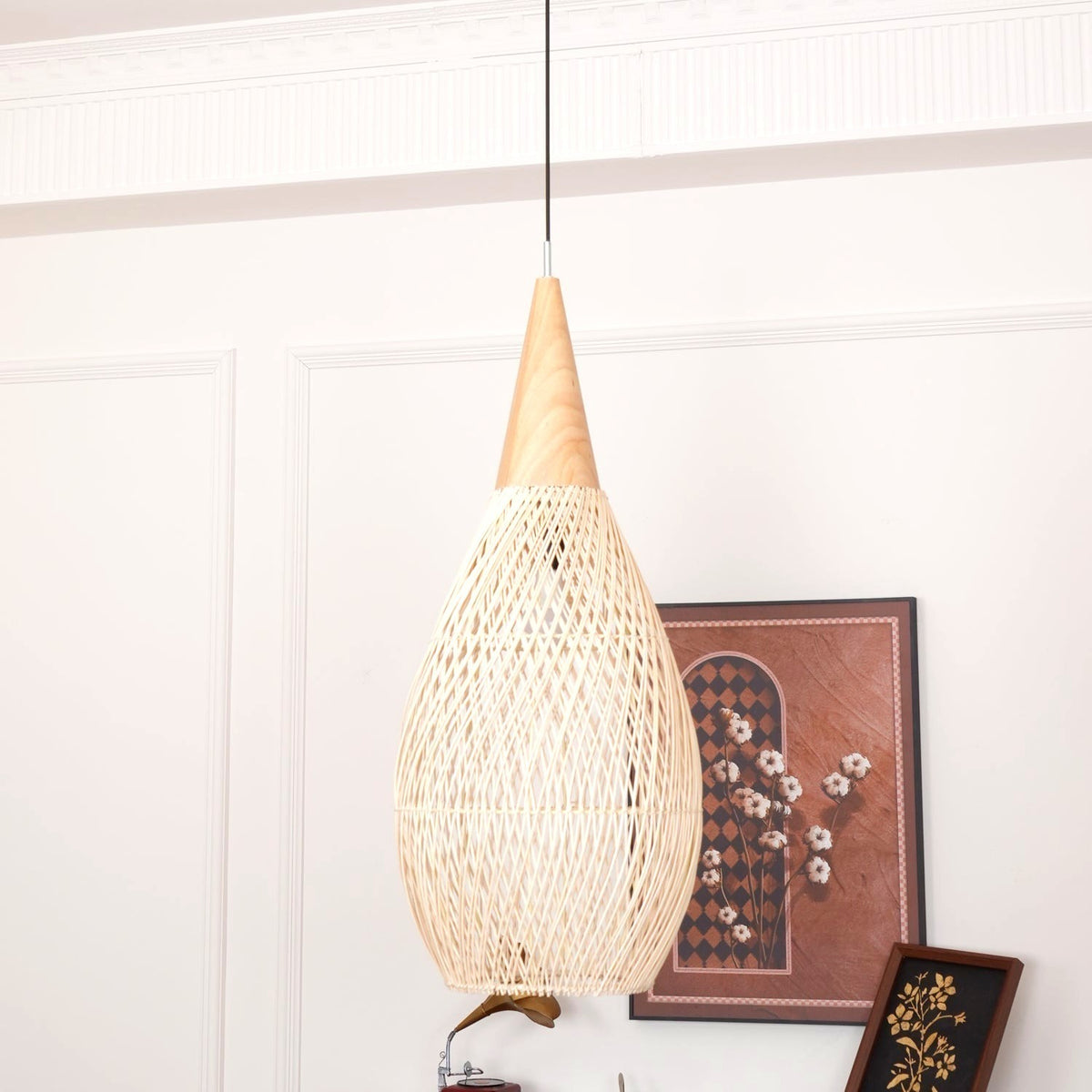 Evelyn Suspension en Rotin Tressé pour Salon