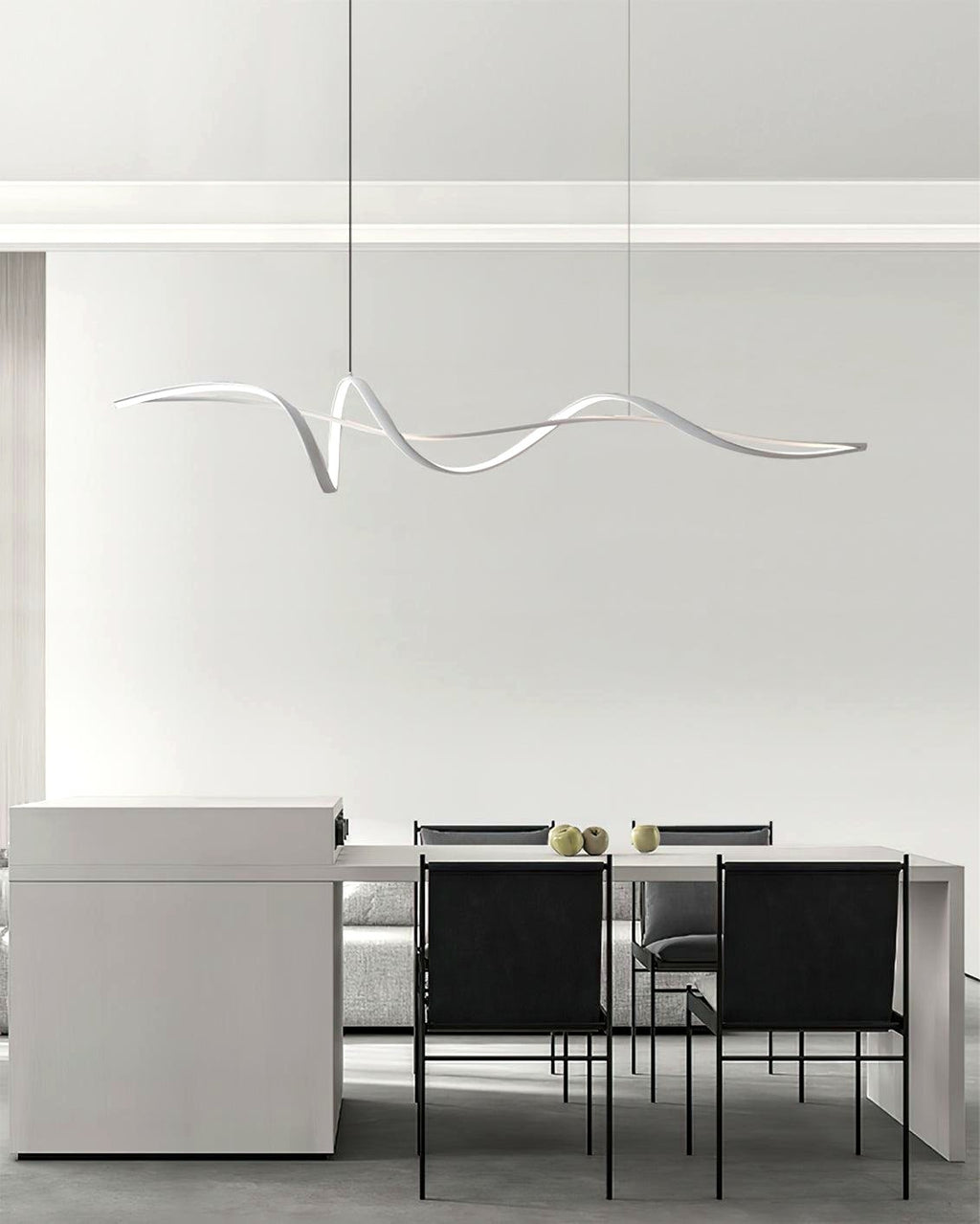 Aveline Suspension moderne LED Wave noire