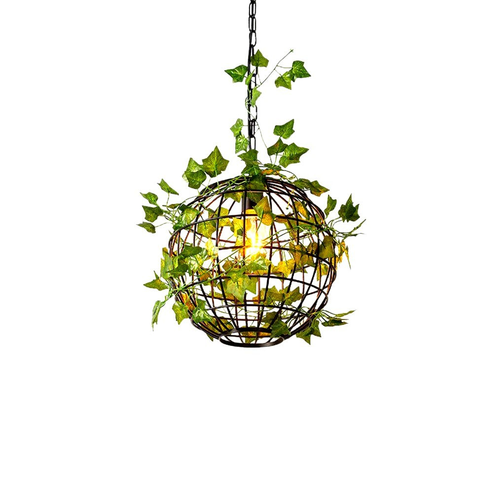 Umari Globe Art Deco LED Suspension Vert Métal Salle à Manger