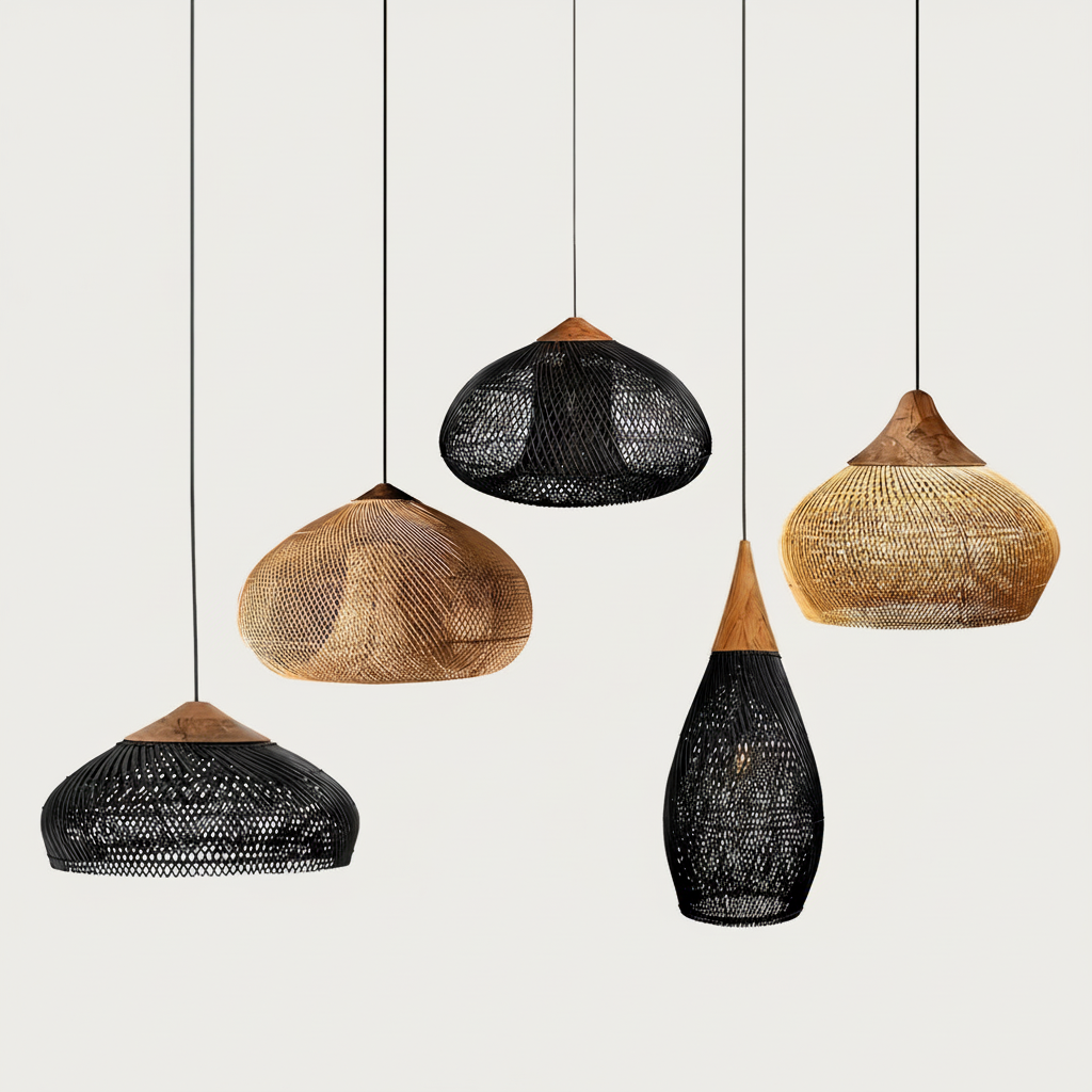 Evelyn Suspension en Rotin Tressé pour Salon