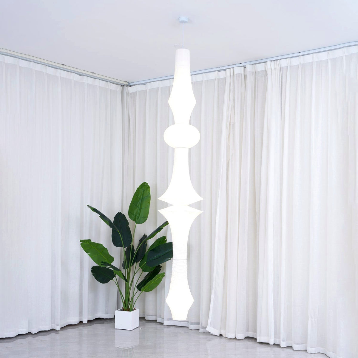 Lustra Suspension Luminaire Papier Washi E pour Salon