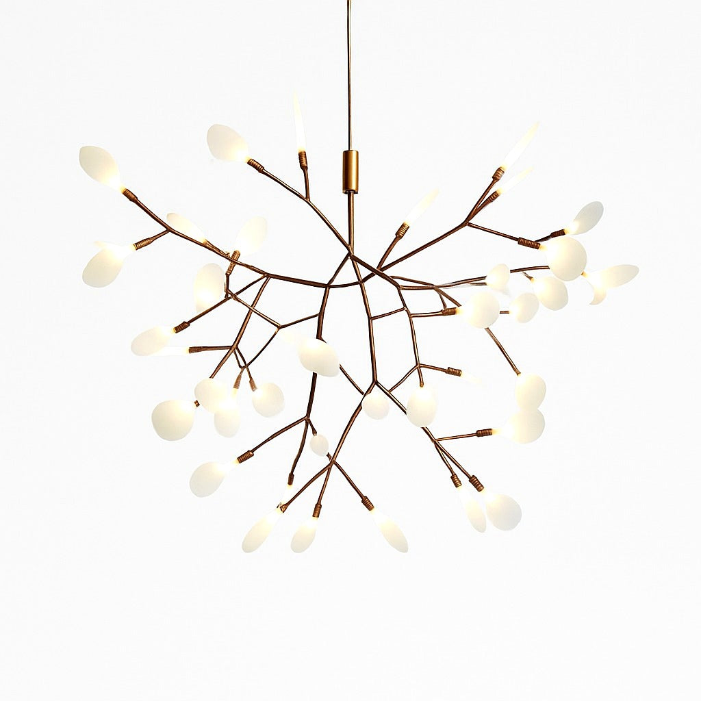 Suspension LED Arbre Lumineux Cuivré ou Noir - vue d'ensemble