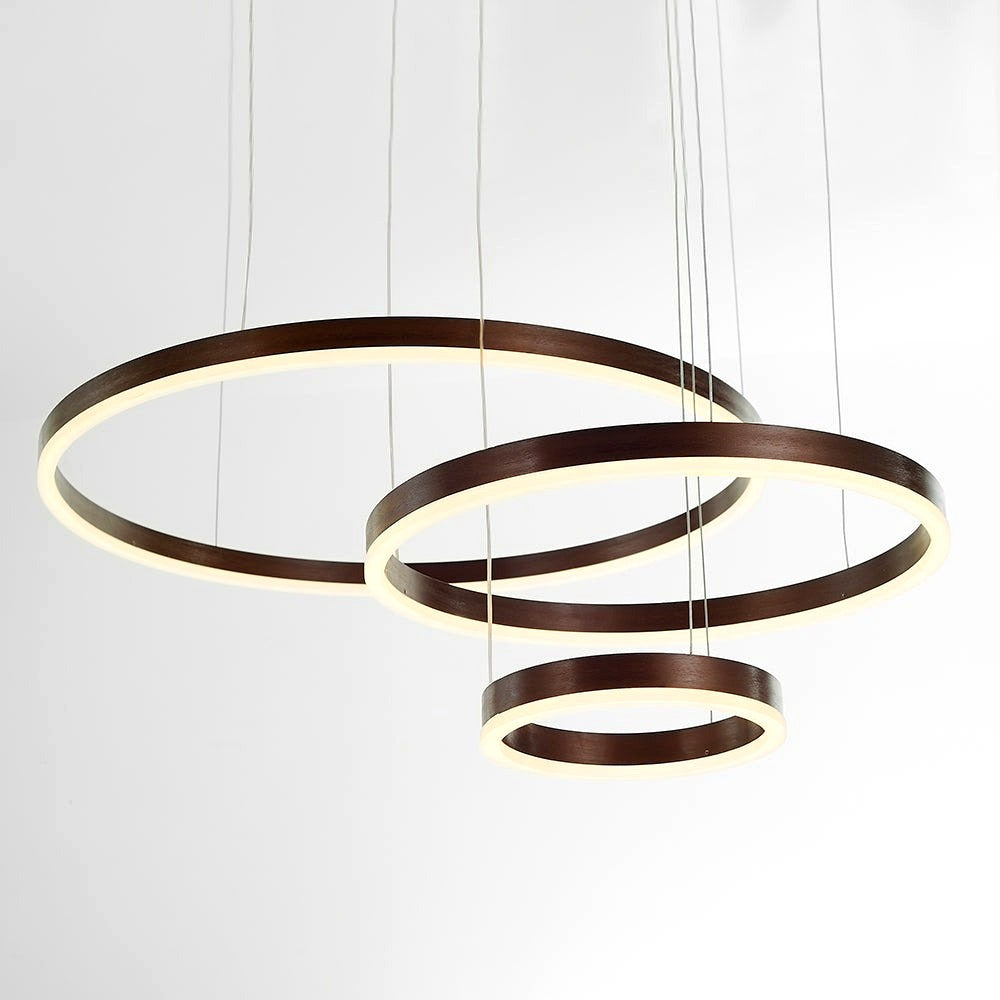 Suspension Anneau Moderne Métal Noir/Doré/Café Salon -