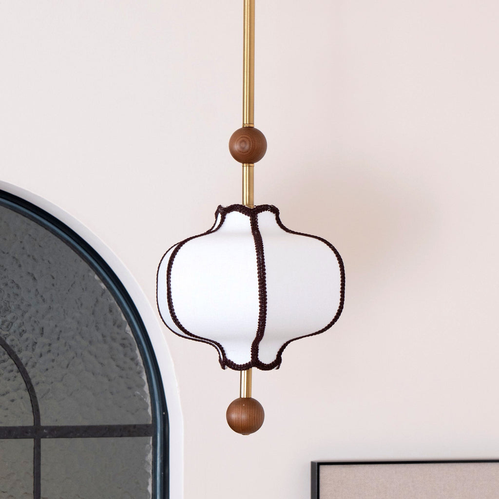 Lustra Suspension Lampe Lanterne en Tissu pour Salon