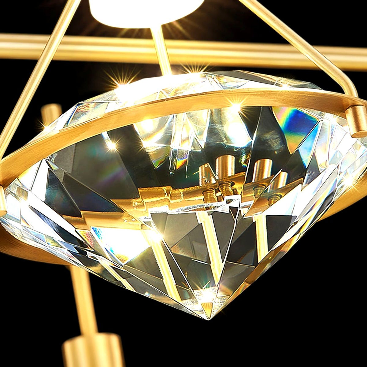 Elysianire Suspension Laiton Cristal Élégante
