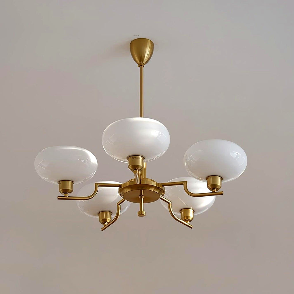 Lustra Suspension en Verre Globe Cadre en Laiton