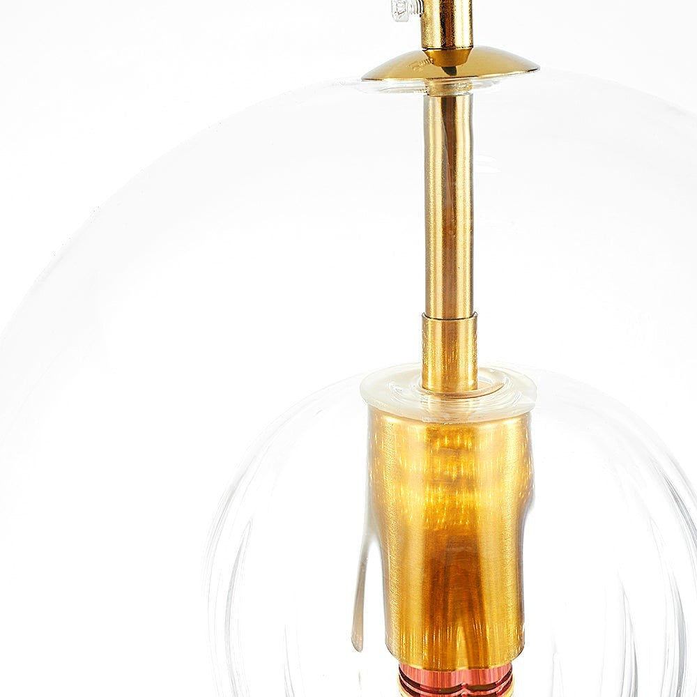 June Suspension Bulle Nordique Verre Transparent/Doré Salon/Chambre