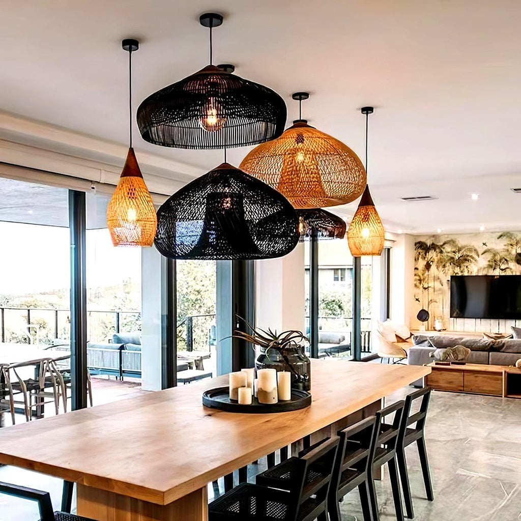 Evelyn Suspension en Rotin Tressé pour Salon
