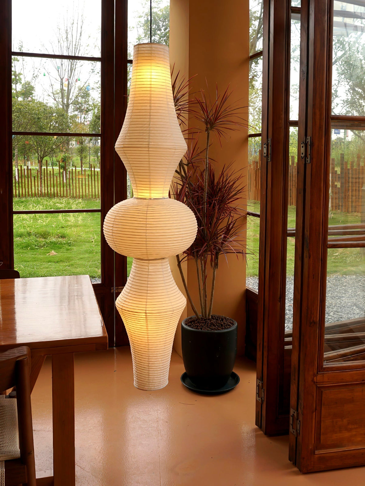 Lustra Suspension Luminaire Papier Washi E pour Salon