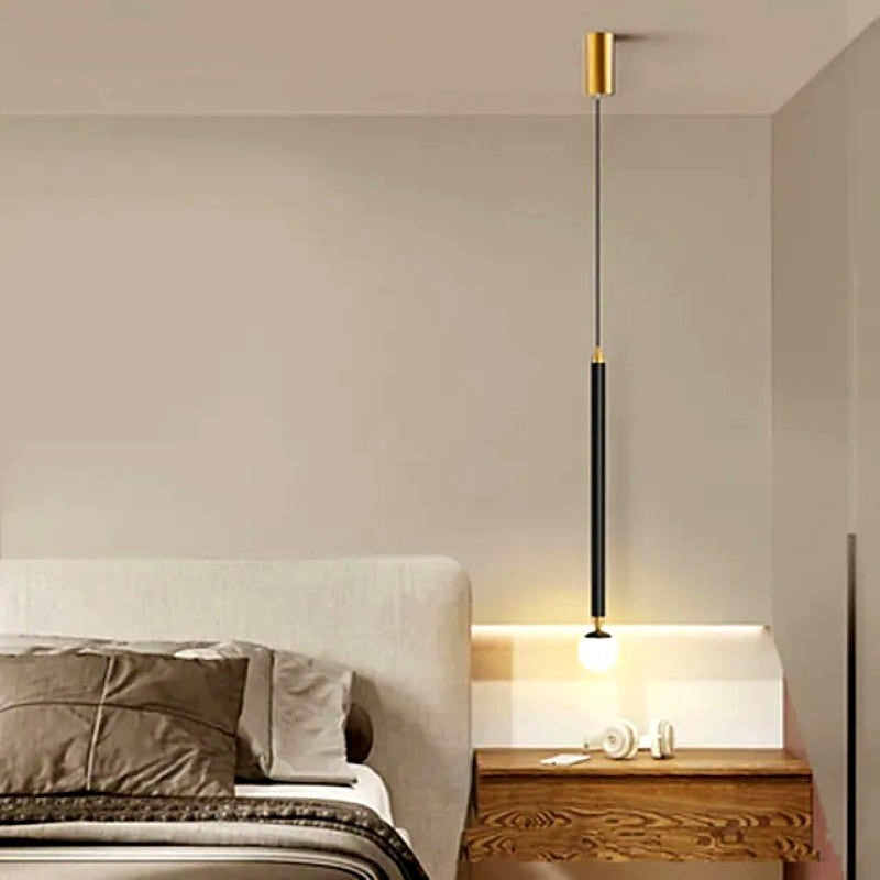 Suspension Cylindre en Métal et Acrylique au Style Minimaliste
