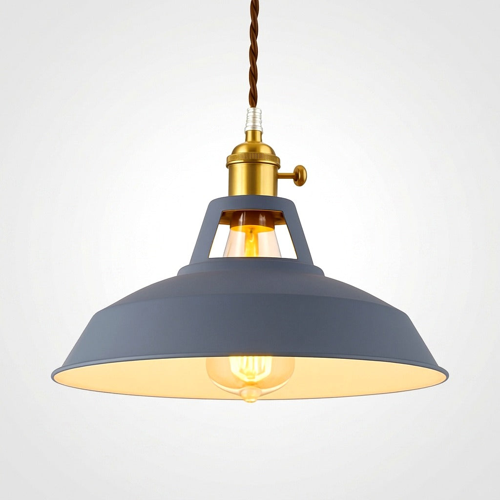 Suspension LED Métal Coloré Style Loft Industriel - ambiance éclairée