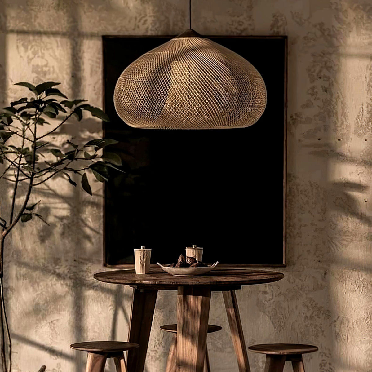 Evelyn Suspension en Rotin Tressé pour Salon