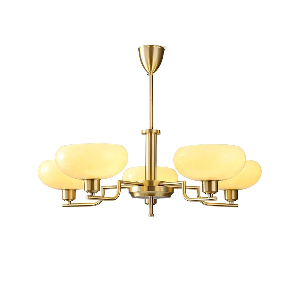 Lustra Suspension en Verre Globe Cadre en Laiton