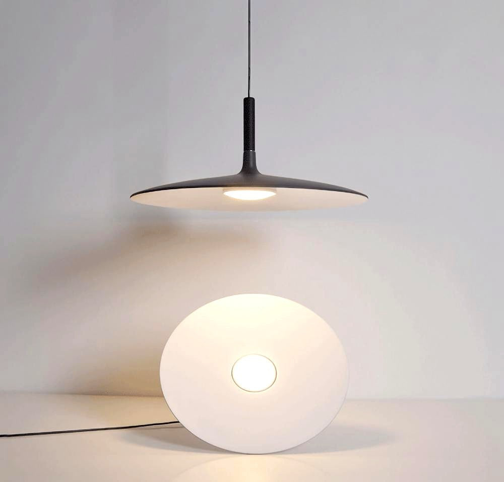 Lustra Suspension Lampe Disque Plat en Aluminium