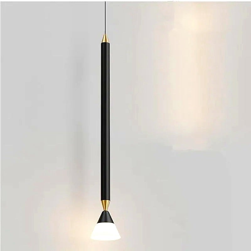 Auri Suspension Cylindre Simple. Métal/Verre. Noir/Doré. Salon