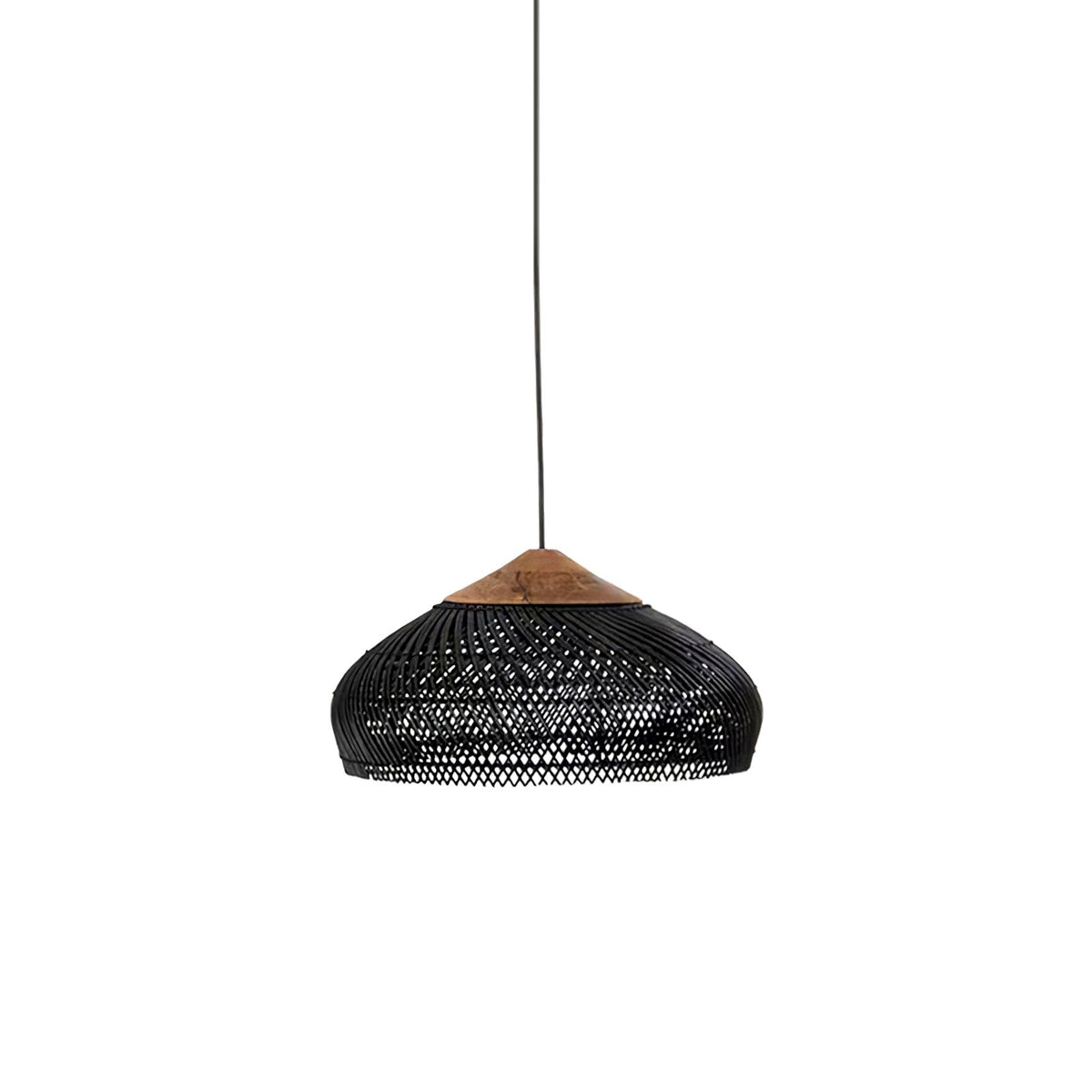 Suspension en Rotin Tressé et Bois