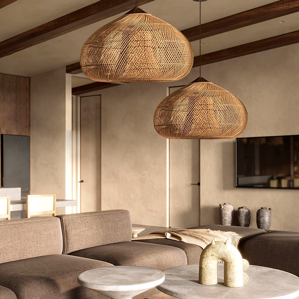 Evelyn Suspension en Rotin Tressé pour Salon