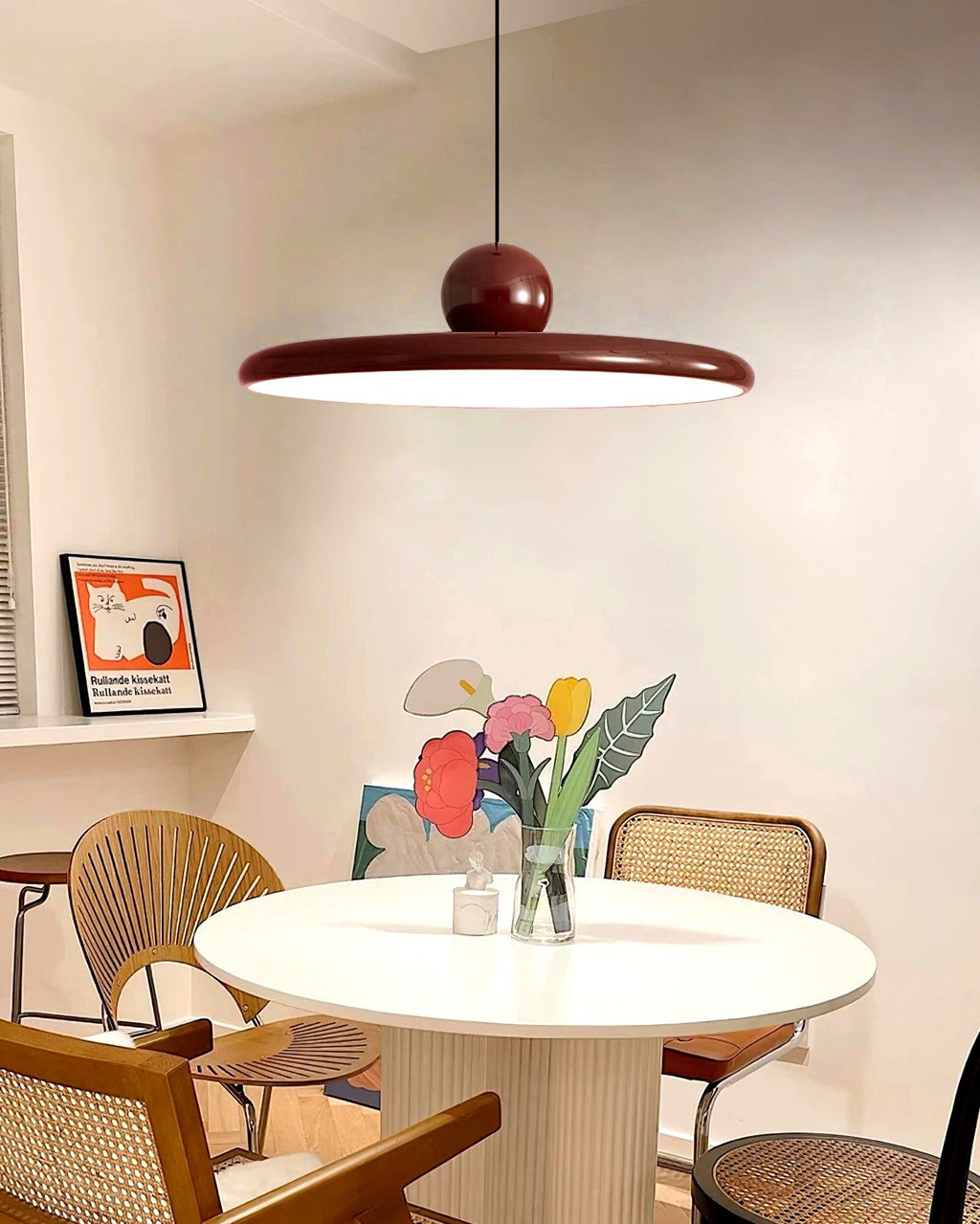 Lustra Suspension Swag Verte et Rouge