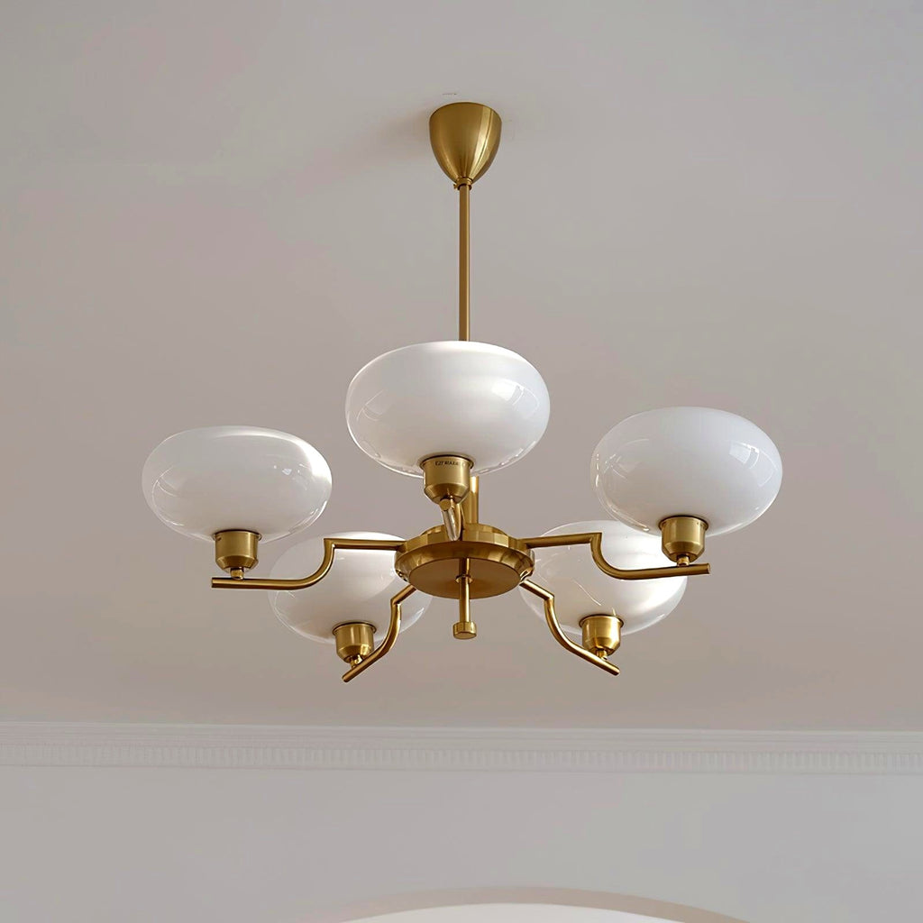 Lustra Suspension en Verre Globe Cadre en Laiton