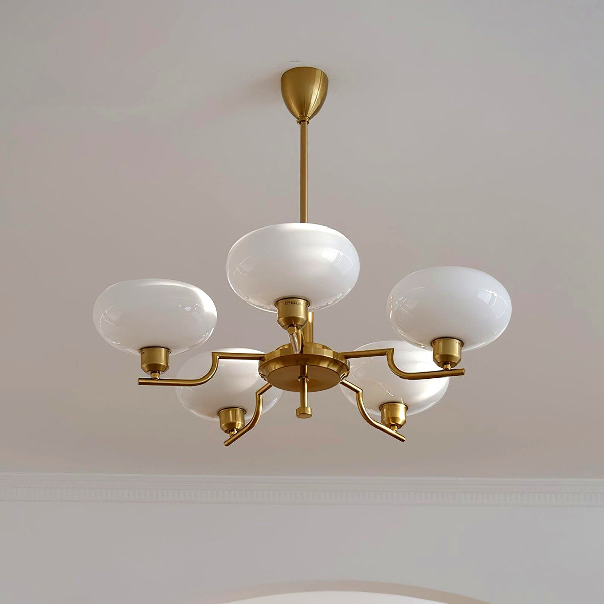 Lustra Suspension en Verre Globe Cadre en Laiton