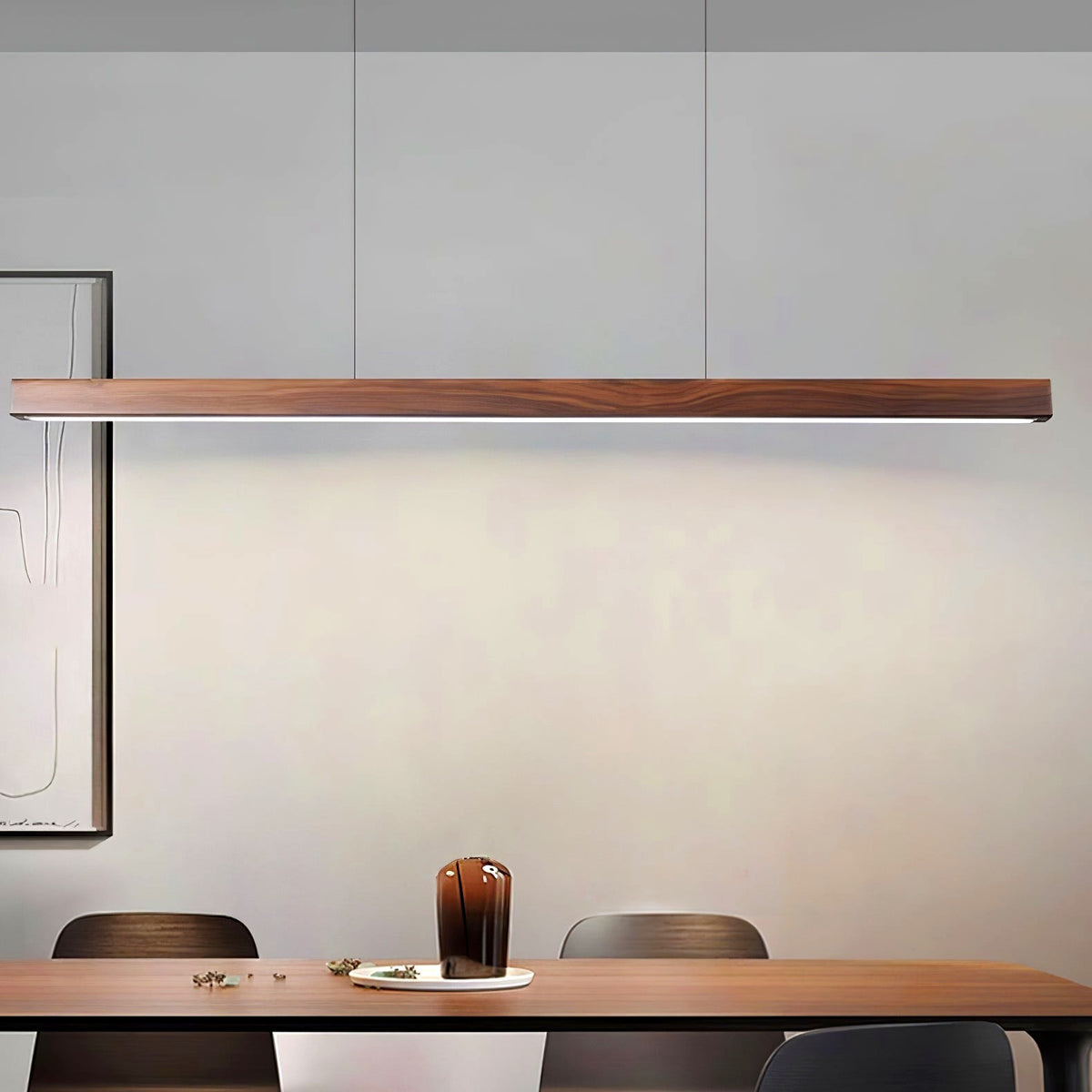 Elowen Suspension linéaire minimaliste en bois