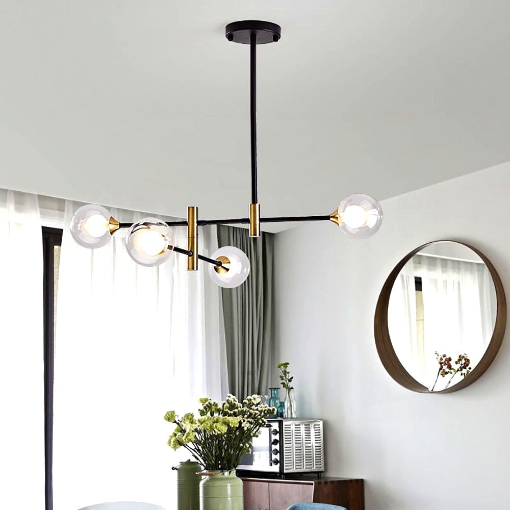 Suspension Globe en Verre et Métal Design Moderne